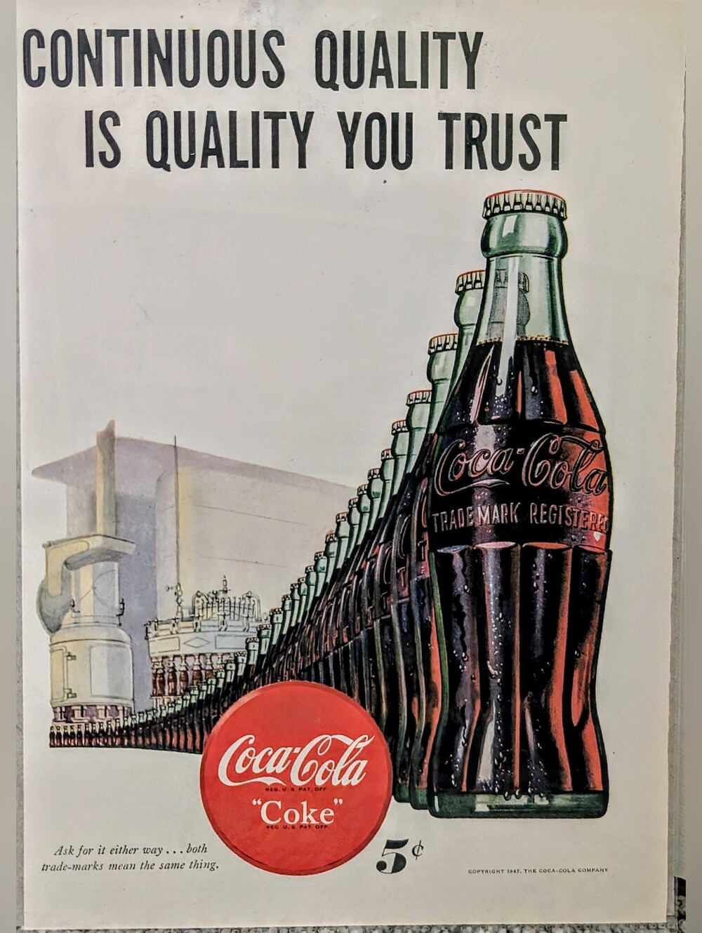 Vintage Coca-Cola/American President Lines Dual-sided Original Magazine Print Ad